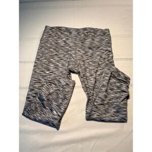 Moving Comfort Womens Space Dye Capri Leggings Gray White Side Tie Crop Small